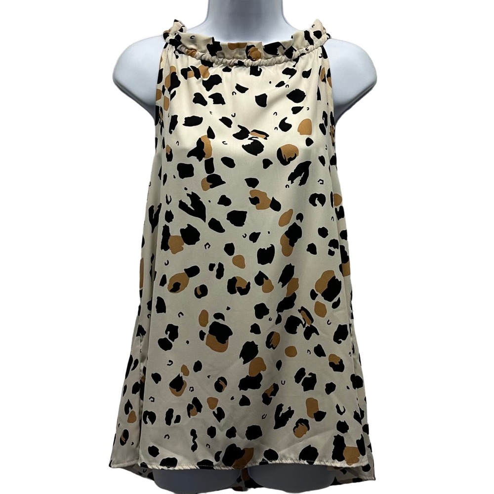 FSL Apparel Women’s Sz Lg Sleeveless Animal Print Blouse NWOT, V494